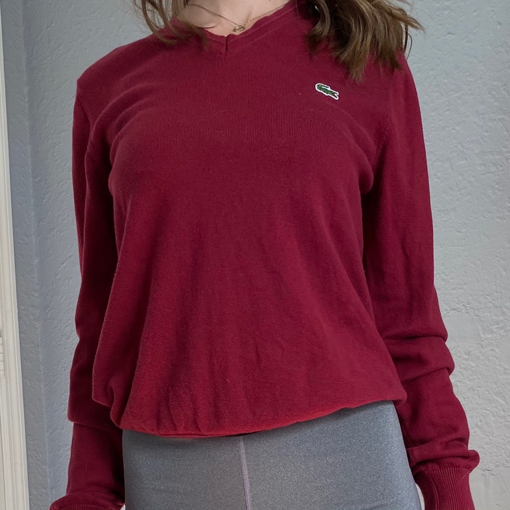 Crimson Lacoste sweatshirt